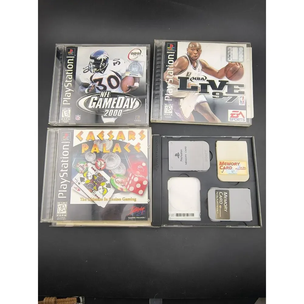 PlayStation 1 PS1 Bundle SCPH-1001 NEW LASER 3 Controllers 3 Games 3 Mem Cards